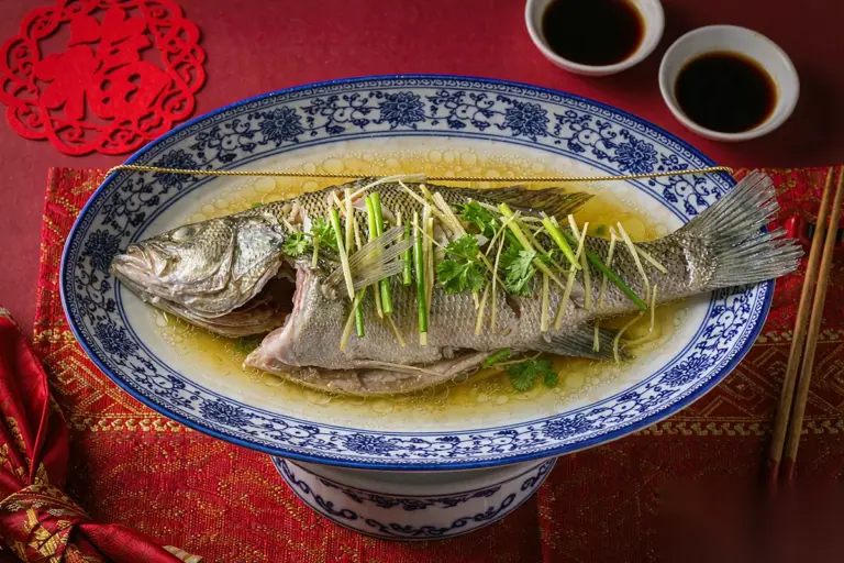 Whole steamed fish for New Year