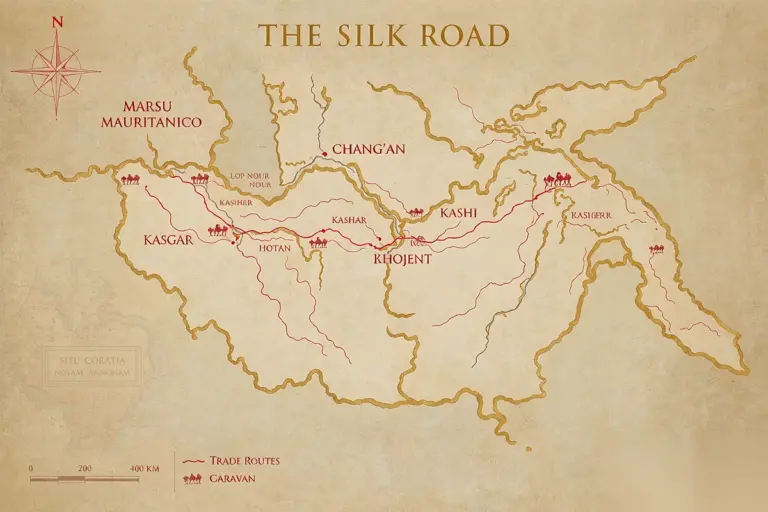 Map of the Silk Road routes